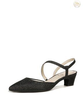 Women's Minimalist Kitten Heel Pump Faux Leather Pointed Toe Stretch Strap